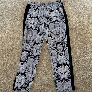 NWT Chico's Seville Paisley Black White Pull On Pants
